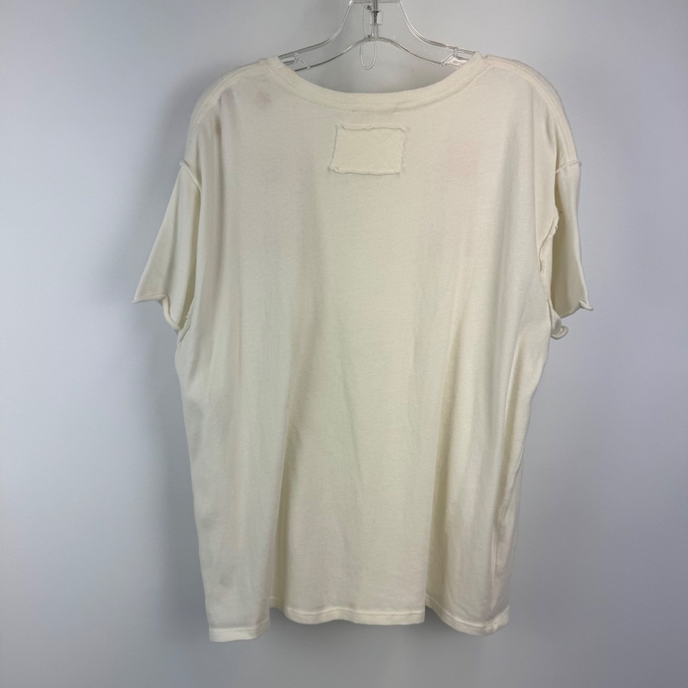 Anthropologie Cream Short Sleeve Tee with Red Cat Embroideries - Picture 13 of 14